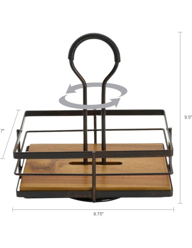 Caddy de Condimentos Rotatorio Gourmet Basics Mikasa 22cm Negro