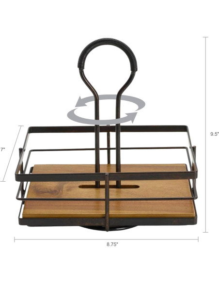 Caddy de Condimentos Rotatorio Gourmet Basics Mikasa 22cm Negro