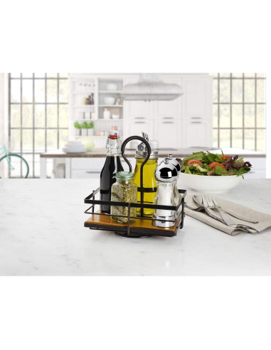 Caddy de Condimentos Rotatorio Gourmet Basics Mikasa 22cm Negro