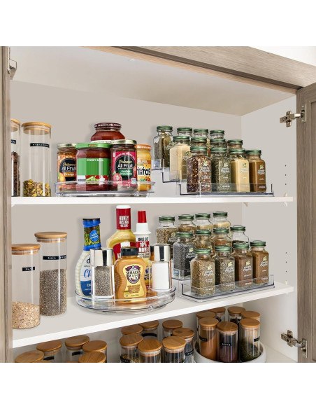 Conjunto organizador de especias Sorbus 3 niveles y Lazy Susan