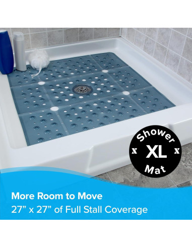 Alfombrilla de Ducha Antideslizante SlipX 68,58 cm Azul