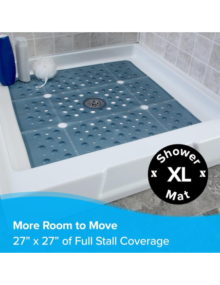 Alfombrilla de Ducha Antideslizante SlipX 68,58 cm Azul