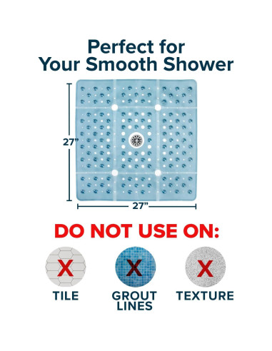 Alfombrilla de Ducha Antideslizante SlipX 68,58 cm Azul