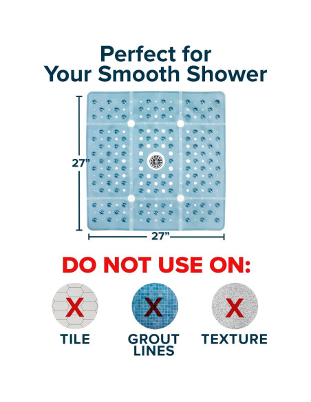 Alfombrilla de Ducha Antideslizante SlipX 68,58 cm Azul