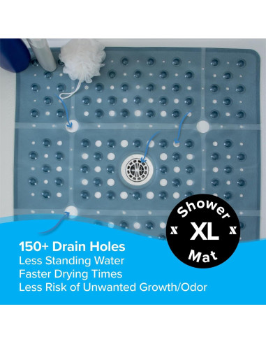 Alfombrilla de Ducha Antideslizante SlipX 68,58 cm Azul