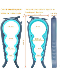 Abridor de Tarros Multifuncional Otstar 6 en 1 Azul y Gris 2