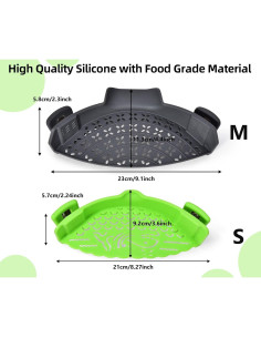 Colador de Pasta Ajustable SUNWUKIN Silicona Gris 22.6cm 2