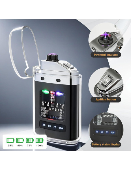 Encendedor Eléctrico Recargable BAJISA Negro Sin Llama Encendedor Eléctrico Recargable BAJISA Negro Sin Llama