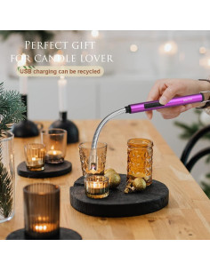 Encendedor Eléctrico Recargable MEETOO Vela Púrpura 2