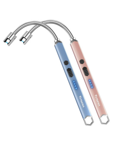 Encendedor Electrónico Futratrix Recargable USB 2 Paquete Azul Oro Rosa