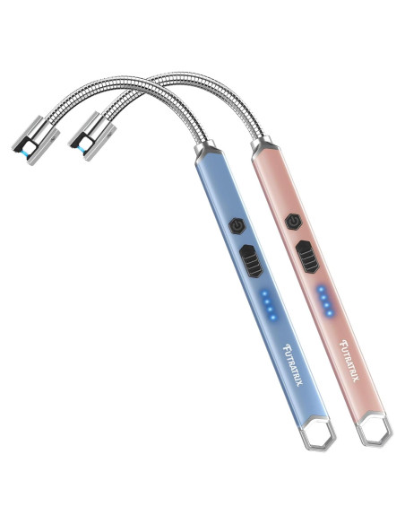 Encendedor Electrónico Futratrix Recargable USB 2 Paquete Azul Oro Rosa Encendedor Electrónico Futratrix Recargable USB 2 Paquete Azul Oro Rosa