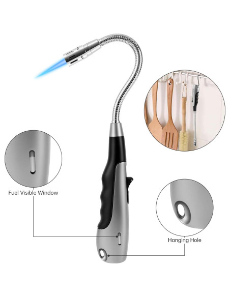 Encendedor Butano Antorcha Larga V 1985.5.10 Negro