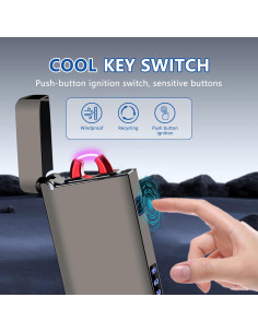 Encendedor Eléctrico GADATOP Plasma Recargable a Prueba de Viento 2