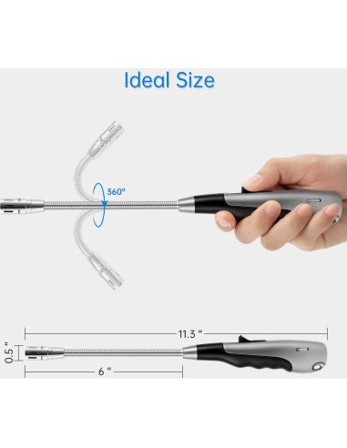 Encendedor Butano Antorcha Larga V 1985.5.10 Negro