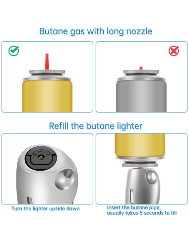 Encendedor Butano Antorcha Larga V 1985.5.10 Negro