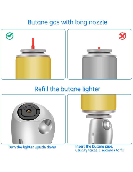 Encendedor Butano Antorcha Larga V 1985.5.10 Negro