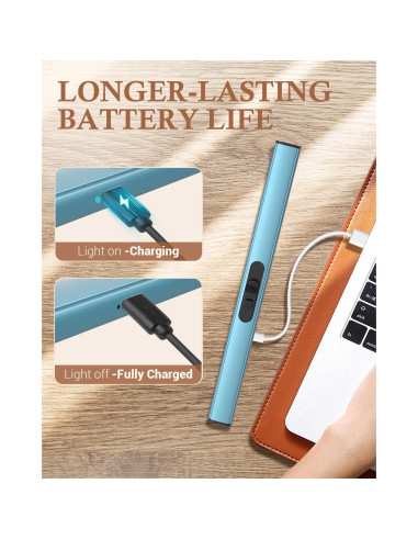 Encendedor eléctrico recargable CAREVER azul - sin llama