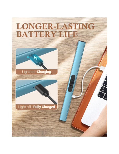 Encendedor eléctrico recargable CAREVER azul - sin llama