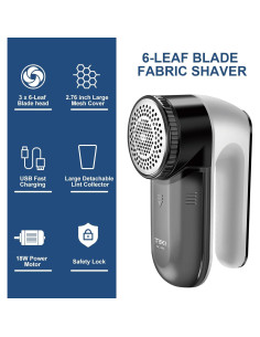 Raspador de Pelusas TEKI GC-502 Recargable 6 Hojas 2