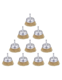 Paquete de 10 cepillos de copa de alambre Rocaris 3"