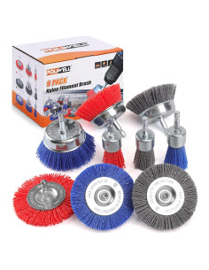 POLIWELL Juego de Cepillos Abrasivos de Nylon 9 Piezas