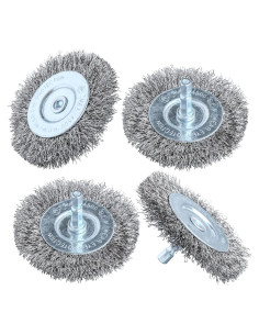 Kit de cepillos de alambre inoxidable Hiqalty 75 mm (4 piezas)