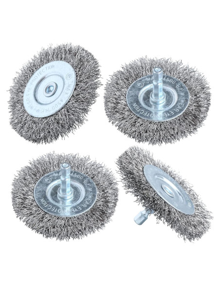 Kit de cepillos de alambre inoxidable Hiqalty 75 mm (4 piezas)