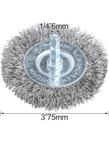 Kit de cepillos de alambre inoxidable Hiqalty 75 mm (4 piezas)