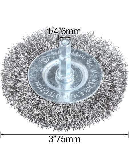 Kit de cepillos de alambre inoxidable Hiqalty 75 mm (4 piezas)