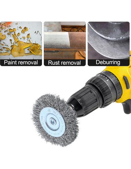 Kit de cepillos de alambre inoxidable Hiqalty 75 mm (4 piezas)