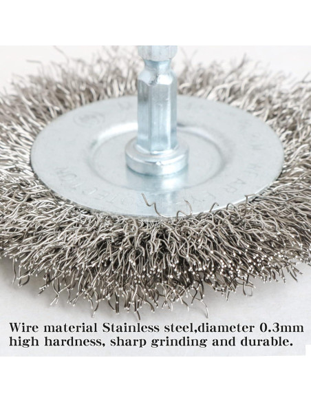 Kit de cepillos de alambre inoxidable Hiqalty 75 mm (4 piezas)