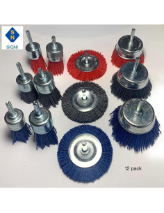 Set de cepillos abrasivos de nylon Signi 12 piezas 6,35 cm 2