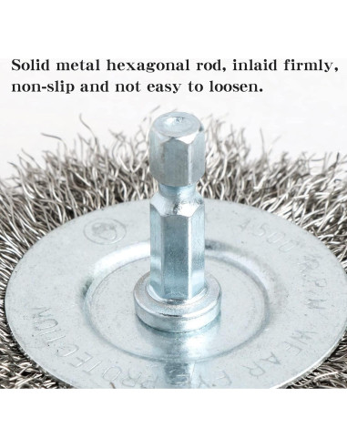 Kit de cepillos de alambre inoxidable Hiqalty 75 mm (4 piezas)