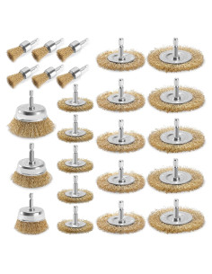 Juego de Cepillos de Alambre POLIWELL 24 Piezas para Taladro