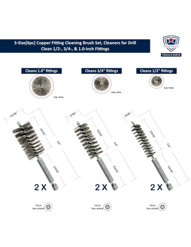 Juego de Cepillos de Limpieza 6pc Kwalitistar para Tubos