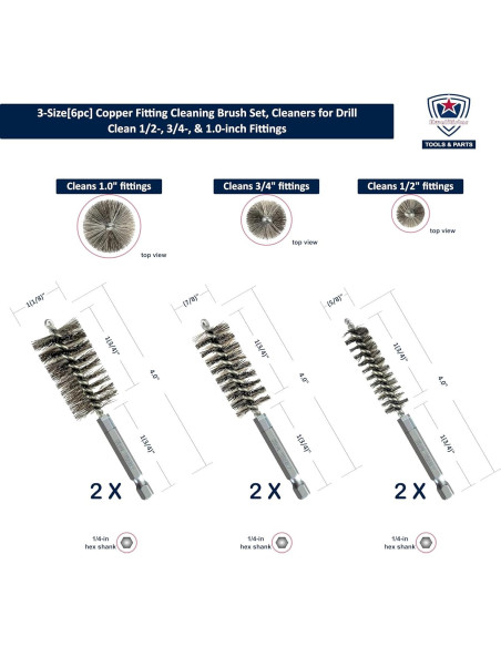Juego de Cepillos de Limpieza 6pc Kwalitistar para Tubos