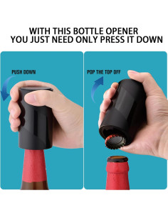 2 Abrebotellas Automáticos Uinxan con Imán - Negro 2
