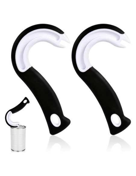 2 Piezas Abre Latas de Anilla Lasuroa - Negro 15x9 cm