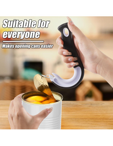 2 Piezas Abre Latas de Anilla Lasuroa - Negro 15x9 cm