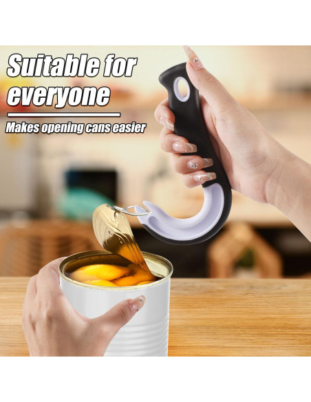 2 Piezas Abre Latas de Anilla Lasuroa - Negro 15x9 cm