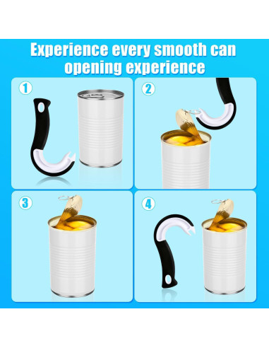 2 Piezas Abre Latas de Anilla Lasuroa - Negro 15x9 cm