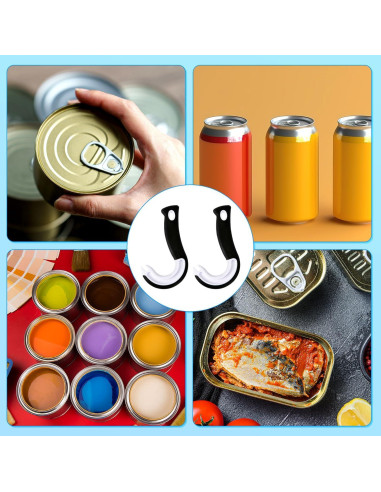 2 Piezas Abre Latas de Anilla Lasuroa - Negro 15x9 cm