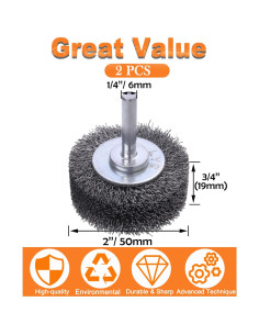Rocaris Cepillo de Alambre para Taladro 2 Pulgadas 2 Pzs 2