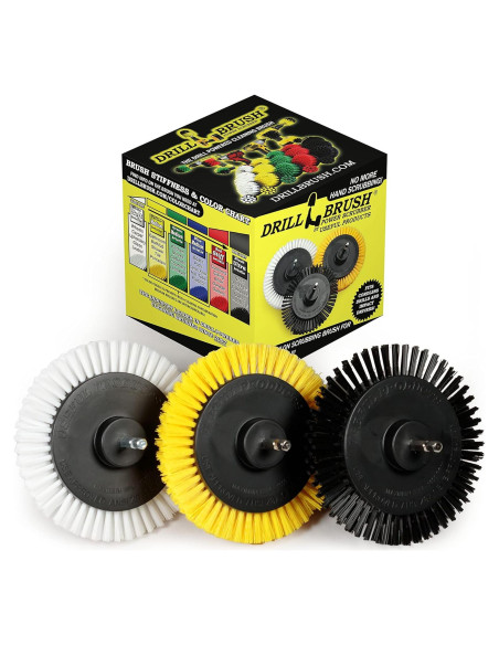 Juego de Cepillos de Limpieza Drillbrush 3 en 1 para Auto y Baño Juego de Cepillos de Limpieza Drillbrush 3 en 1 para Auto y Baño