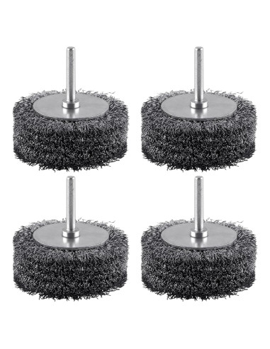Juego de 4 Cepillos de Alambre Rocaris 3" para Taladro
