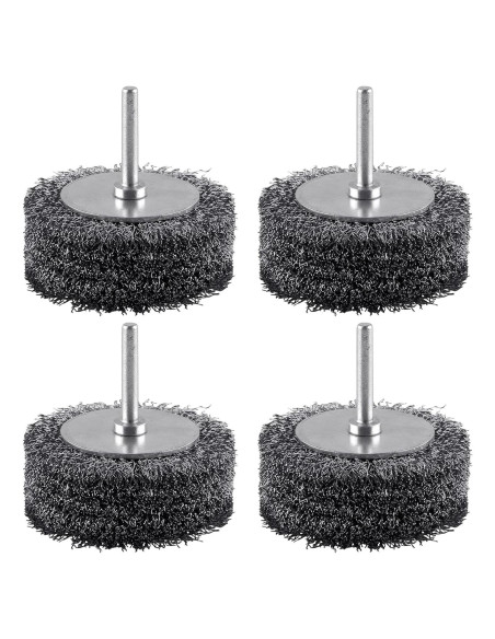 Juego de 4 Cepillos de Alambre Rocaris 3" para Taladro