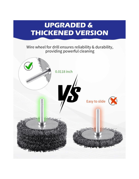 Juego de 4 Cepillos de Alambre Rocaris 3" para Taladro