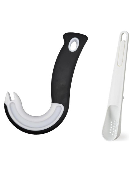 Abre Latas de Anilla NIIIYTYB con Cuchara 2 en 1 - Negro/Blanco