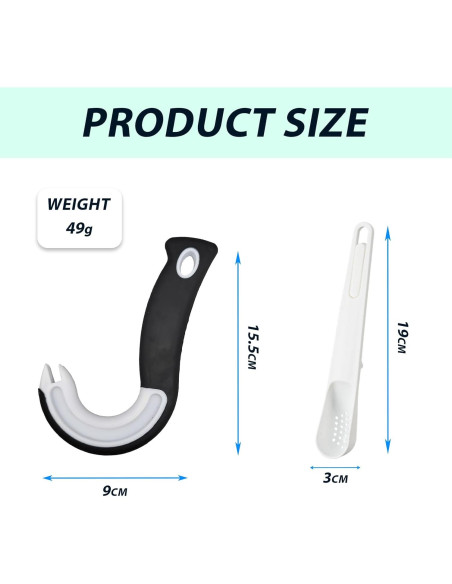 Abre Latas de Anilla NIIIYTYB con Cuchara 2 en 1 - Negro/Blanco