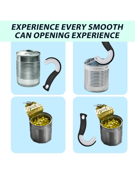 Abre Latas de Anilla NIIIYTYB con Cuchara 2 en 1 - Negro/Blanco